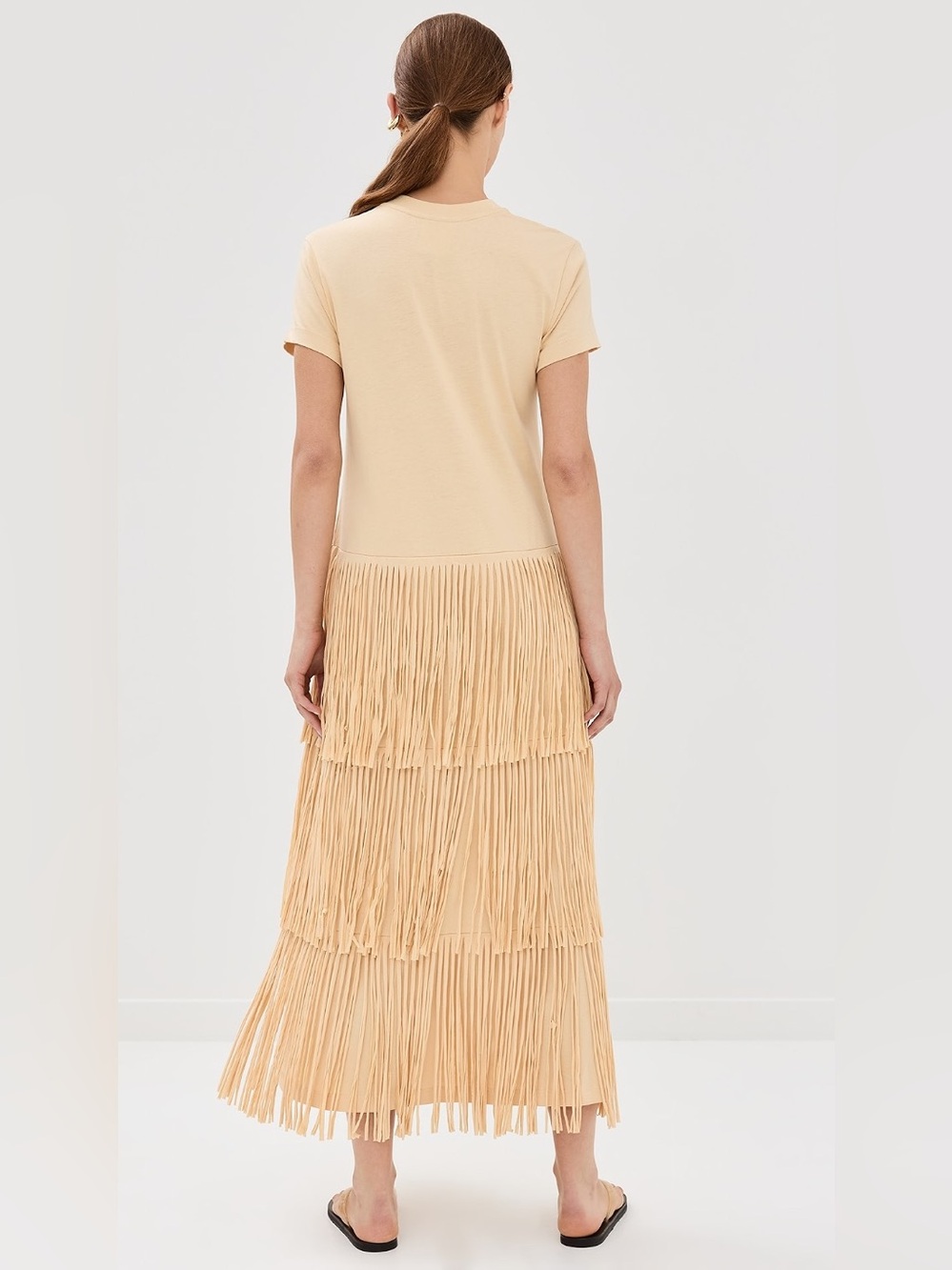 Farm Rio Summer In The Tropics Fringe Maxi Dress Banana Blossom Resort Size M - Picture 6 of 9